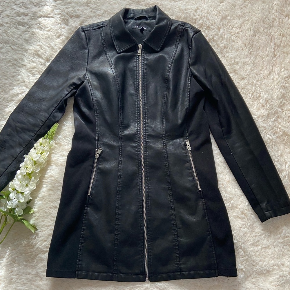 Black Leather Jacket - Small